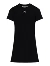 Palm Angels Mini Abito Con Monogram In Black