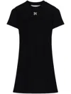Palm Angels Mini Abito Con Monogram In Black