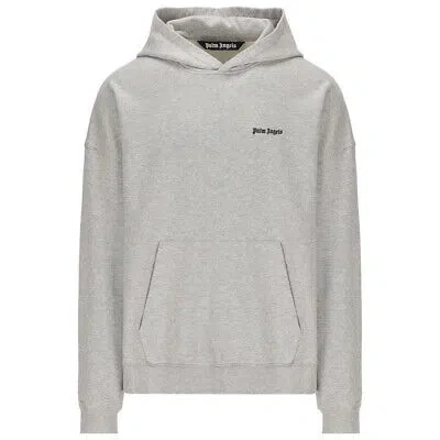 Pre-owned Palm Angels Embroidered Logo Grey Hoodie