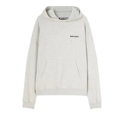 Pre-owned Palm Angels Embroidered Logo Hoodie 'melange Grey'