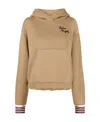 Palm Angels Embroidered Logo Knitted Hoodie In Nude