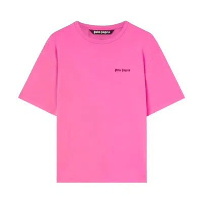 Pre-owned Palm Angels Embroidered Logo Slim Tee 'fuchsia/black' | Pink | Men's Size Xs