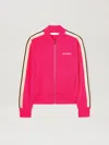 Palm Angels Logo Embroidered Track Jacket In 3203 Fuchsia - Off White