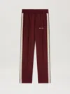 Palm Angels Trousers In 2803 Burgundy - Off White