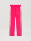 Palm Angels Classic Logo Embroidered Track Pants In 3203 Fuchsia - Off White