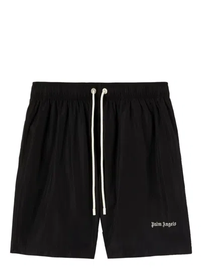 Palm Angels Embroidered Men's Swim Shorts For Ss24 In Black