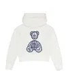 Palm Angels Embroidered Teddy-motif Hoodie In White