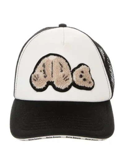 Pre-owned Palm Angels Embroidered Trucker Hat In Black/white