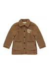 Palm Angels Embroidery Coat In Brown