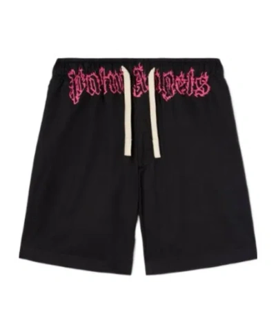 PALM ANGELS PALM ANGELS LOGO PRINTED DRAWSTRING SHORTS