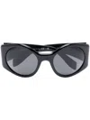 Palm Angels Ennis Round-frame Sunglasses In Black