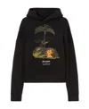 Palm Angels Enzo Graphic Print Hoodie With Ribbed Finish In Black