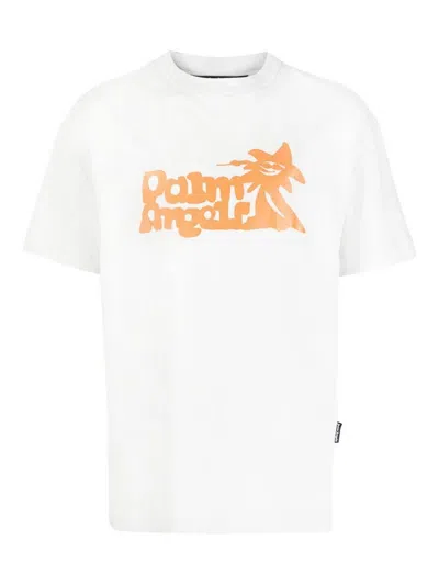 Palm Angels Enzo Logo-print T-shirt In White