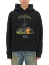 Palm Angels Enzo Graphic Print Hoodie With Ribbed Finish