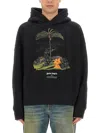 Palm Angels Enzo Graphic Print Hoodie With Ribbed Finish