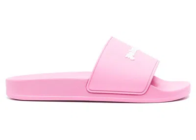 Pre-owned Palm Angels Essential Logo Pool Slides (women's) Sneakers In Fuchsia Fluo