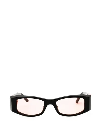 Palm Angels Eyewear Angel Logo-plaque Rectangle-frame Sunglasses In Black