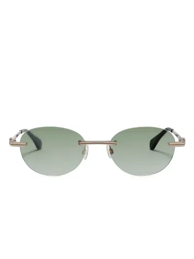 Palm Angels Eyewear Crystal Sonnenbrille In Gold