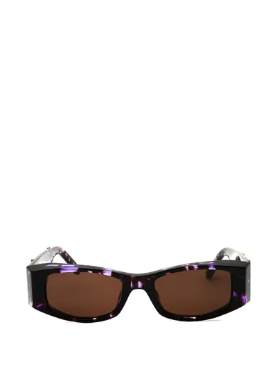Palm Angels Eyewear Logo-plaque Rectangle-frame Sunglasses In Multi
