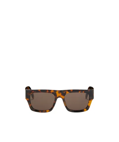 Palm Angels Eyewear Pixley Square Frame Sunglasses In Brown