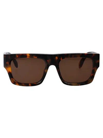 Palm Angels Eyewear Pixley Square Frame Sunglasses In Brown