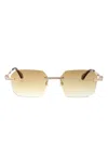 Palm Angels Eyewear Rectangle-frame Gradient Sunglasses In Gold