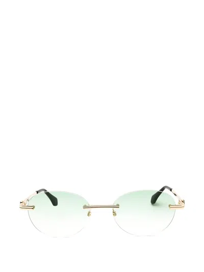 Palm Angels Eyewear Rimless Oval-frame Sunglasses In Gold