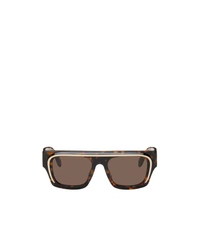 Palm Angels Eyewear Salton Square Frame Sunglasses In Brown