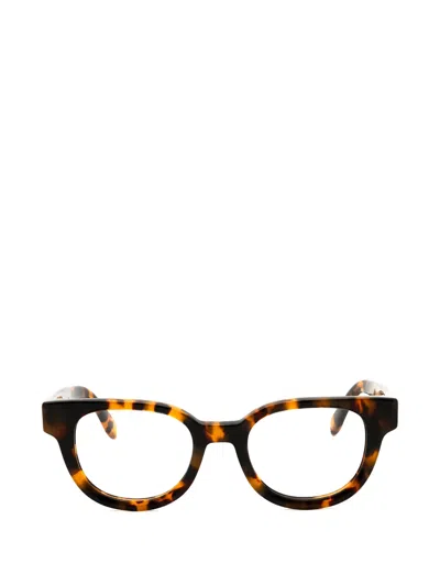 Palm Angels Eyewear Tortoiseshell-effect Round-frame Glasses In Brown