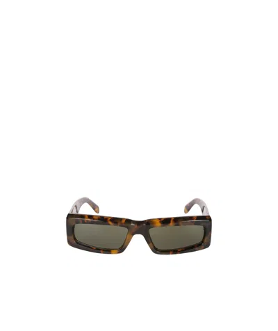 Palm Angels Eyewear Yreka Rectangular Frame Sunglasses In Green
