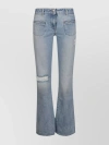 PALM ANGELS FADED WASH DISTRESSED DENIM BOOTCUT TROUSERS