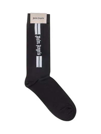 Palm Angels Fashion Statement Socks In Black Off White