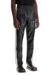 Palm Angels Faux Leather Joggers With Side Stripes In Black