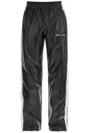 Palm Angels Faux Leather Joggers With Side Stripes In Black