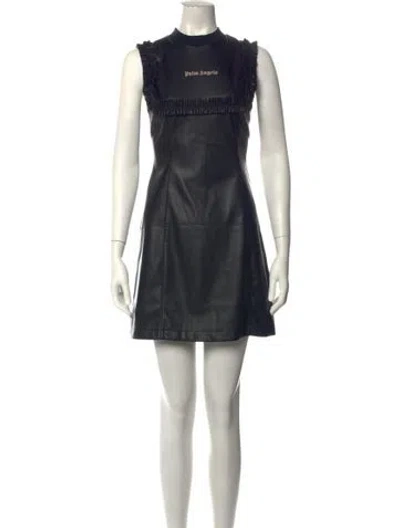 Pre-owned Palm Angels Faux Leather Mini Dress In Black