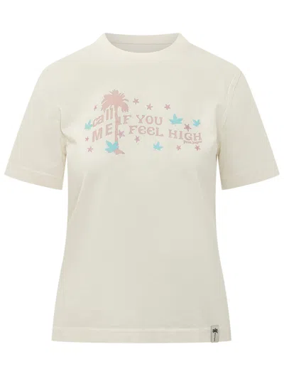 Palm Angels Feel High Graphic Regular T-shirt In Neutral