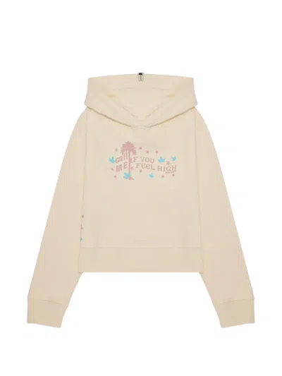 Palm Angels Feel High Graphic-print Hoodie In Neutral