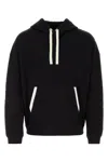 Palm Angels Black Hoodie Withe Pockets In Blackoff
