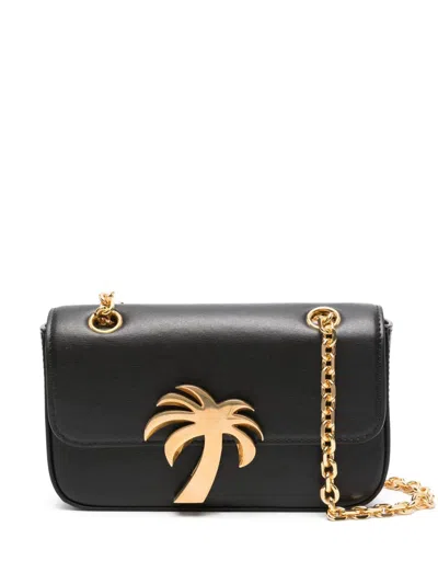 Palm Angels Femme Fw23 Pouch Handbag With Shoulder & Crossbody Strap In Black