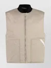 Palm Angels Full Zip Field Vest In Neutral