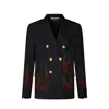 Palm Angels Flame-print Double-breasted Blazer