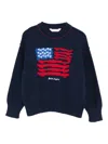 Palm Angels Flag-motif Sweater In Blue