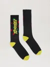 Palm Angels Paradise Socks In 1018 Black - Yellow