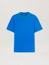 Palm Angels Men T-shirt With Logo On The Neck In 4555 Blue - Green