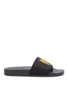 Palm Angels Burning Monogram Slides In Black