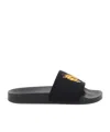 Palm Angels Burning Monogram Slides In Black