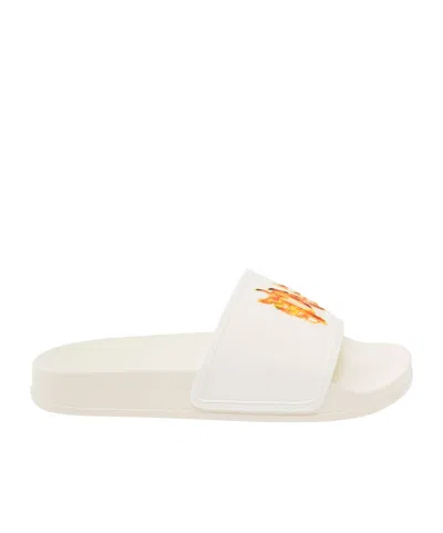 Palm Angels Flame Pool Slide In White