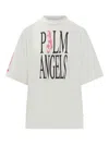 Palm Angels Flame-print Loose Tee In White