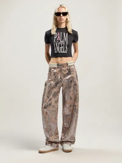Palm Angels Flames Baby Tee In Multi