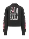 Palm Angels Flames Fitted Crew In Black